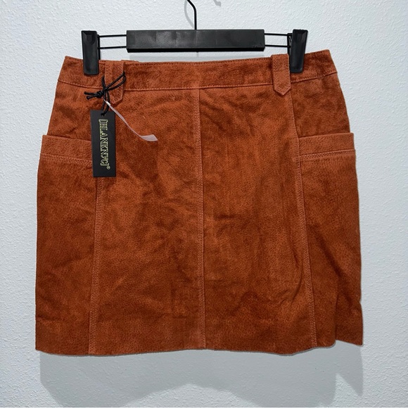 NWT Free People Blank NYC Sun Valley Skirt rust Sedona red - Picture 10 of 11